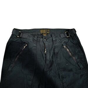 abercrombie and fitch navy blue cargo working look pants, adjustable, 2008 look